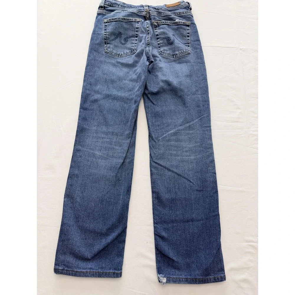 AG Adriano Goldschmied Straight Jeans Womens 26 Blue Wash Mid Rise Relaxed 26x30